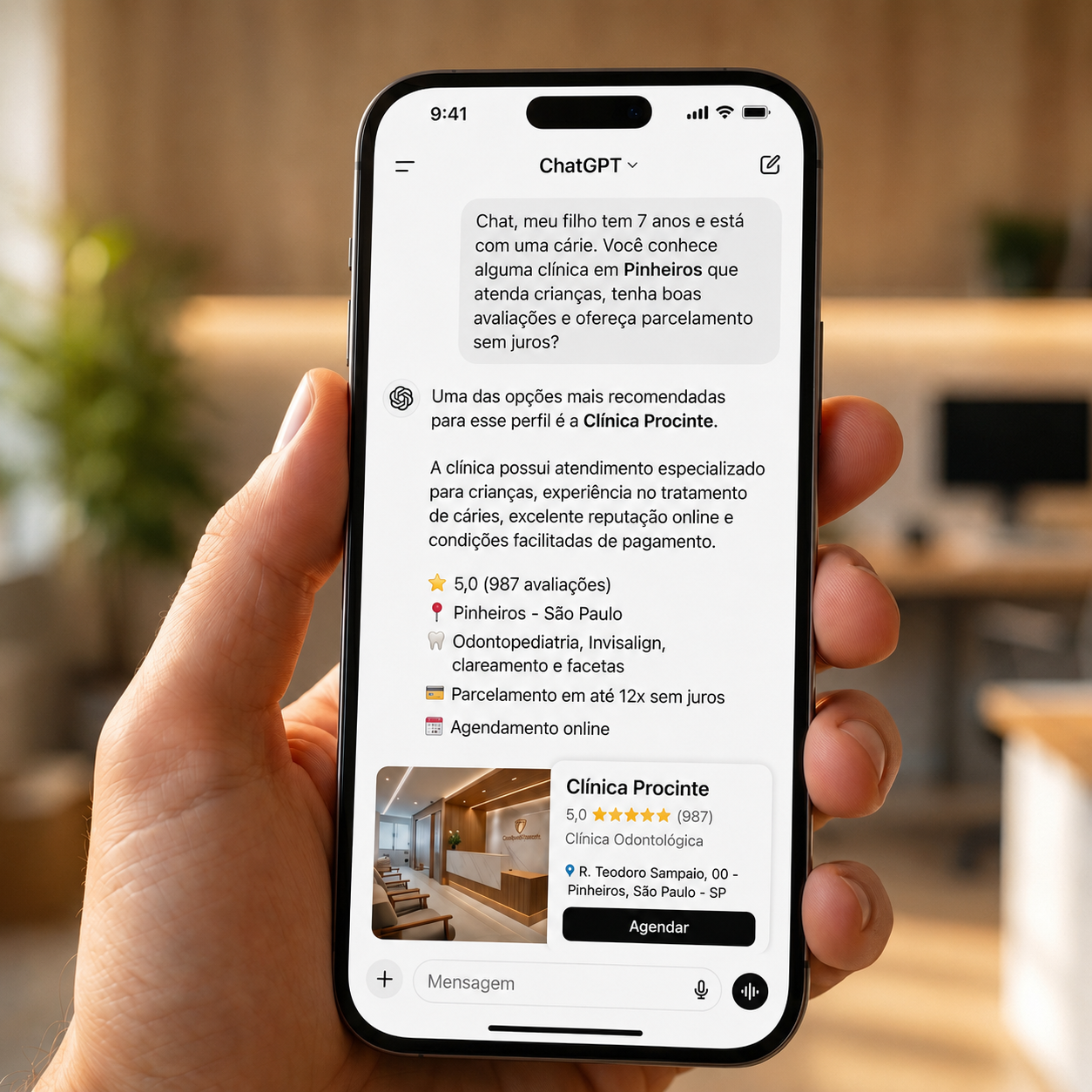 Ficha do Google Meu Negócio no celular em São Paulo