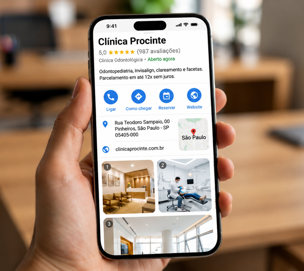 Ficha do Google Meu Negócio otimizada pela Procinte